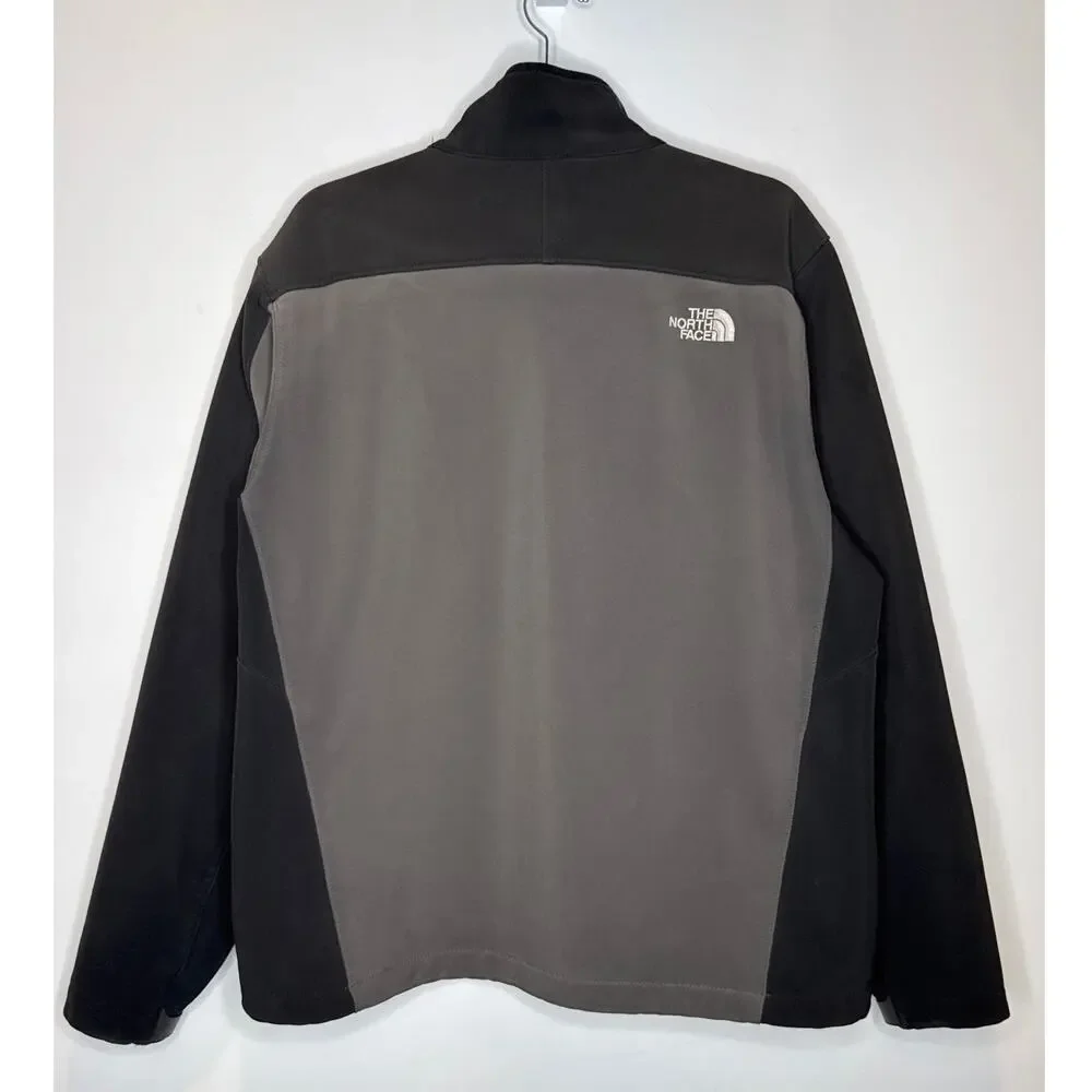 North Face Men’s Softshell Fleece Jacket Gray Black 2010s Size Large